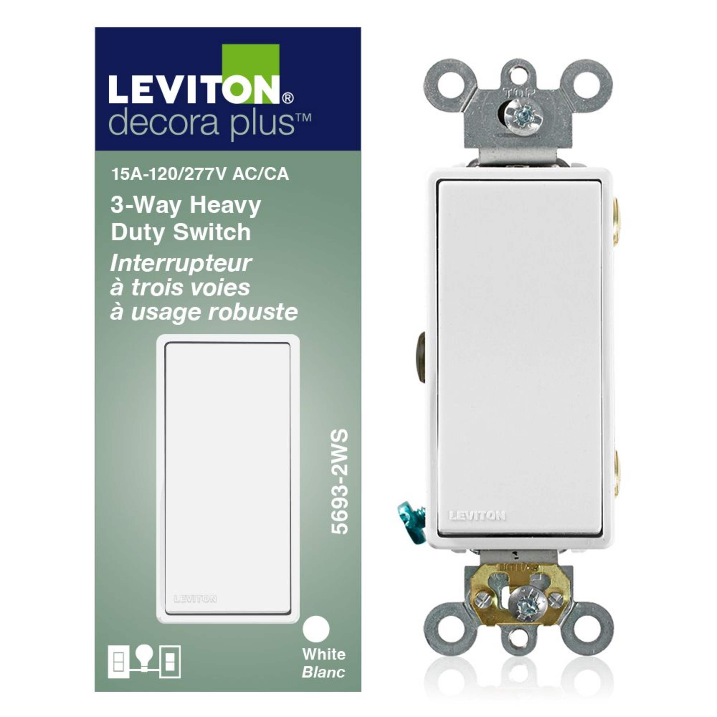 Leviton Decora Commercial 3-Way Switch Front_Flat