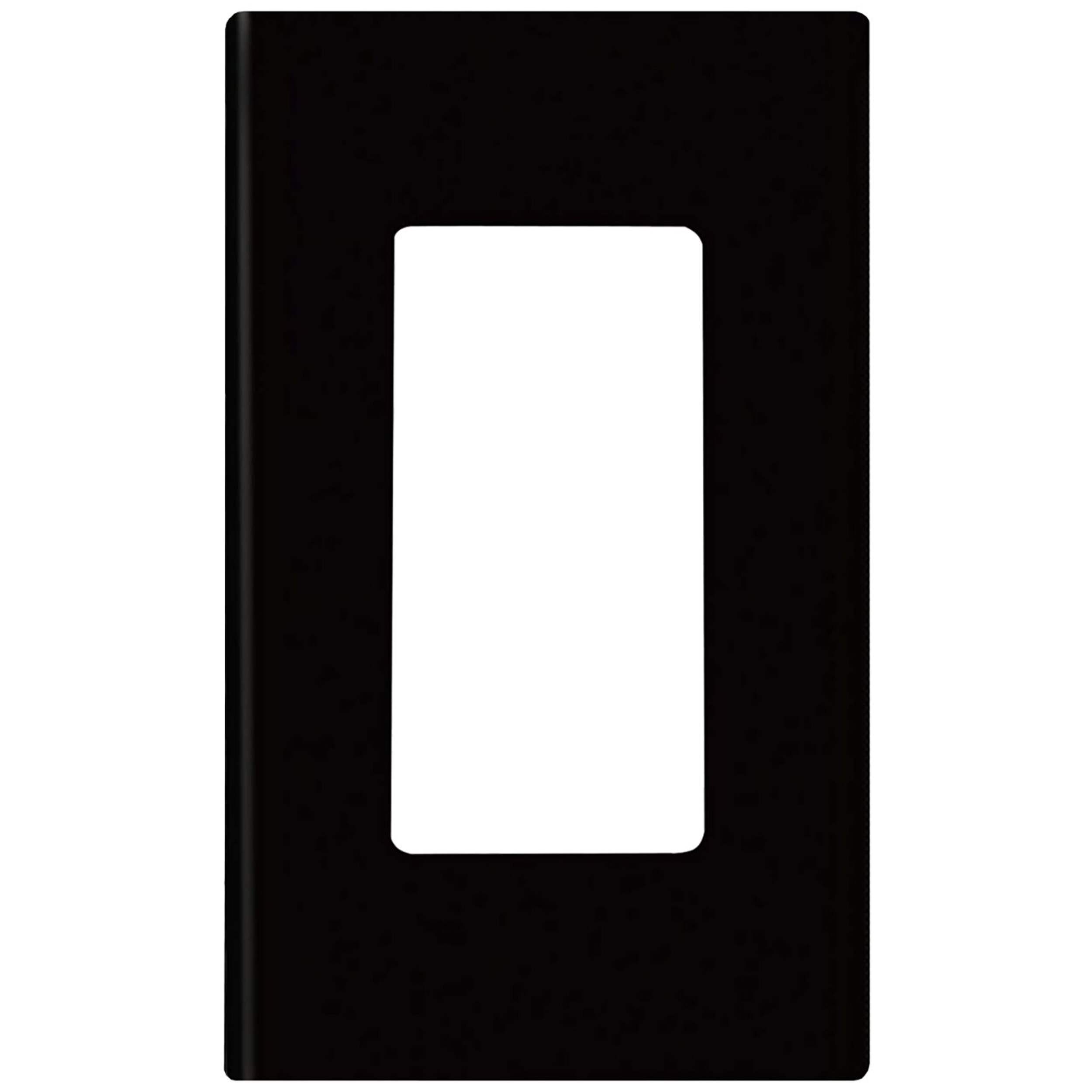Leviton 1-Gang Screwless Plate, Black Front_Flat