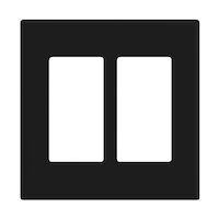 Plaque d'interrupteur sans vis 2 dispositifs Leviton, noir