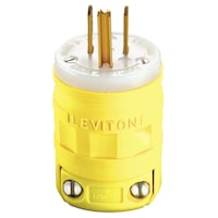Pare-poussière, prise 15 A/125 V, 2 pôles, 3 fils, jaune, Leviton Front_Elevated