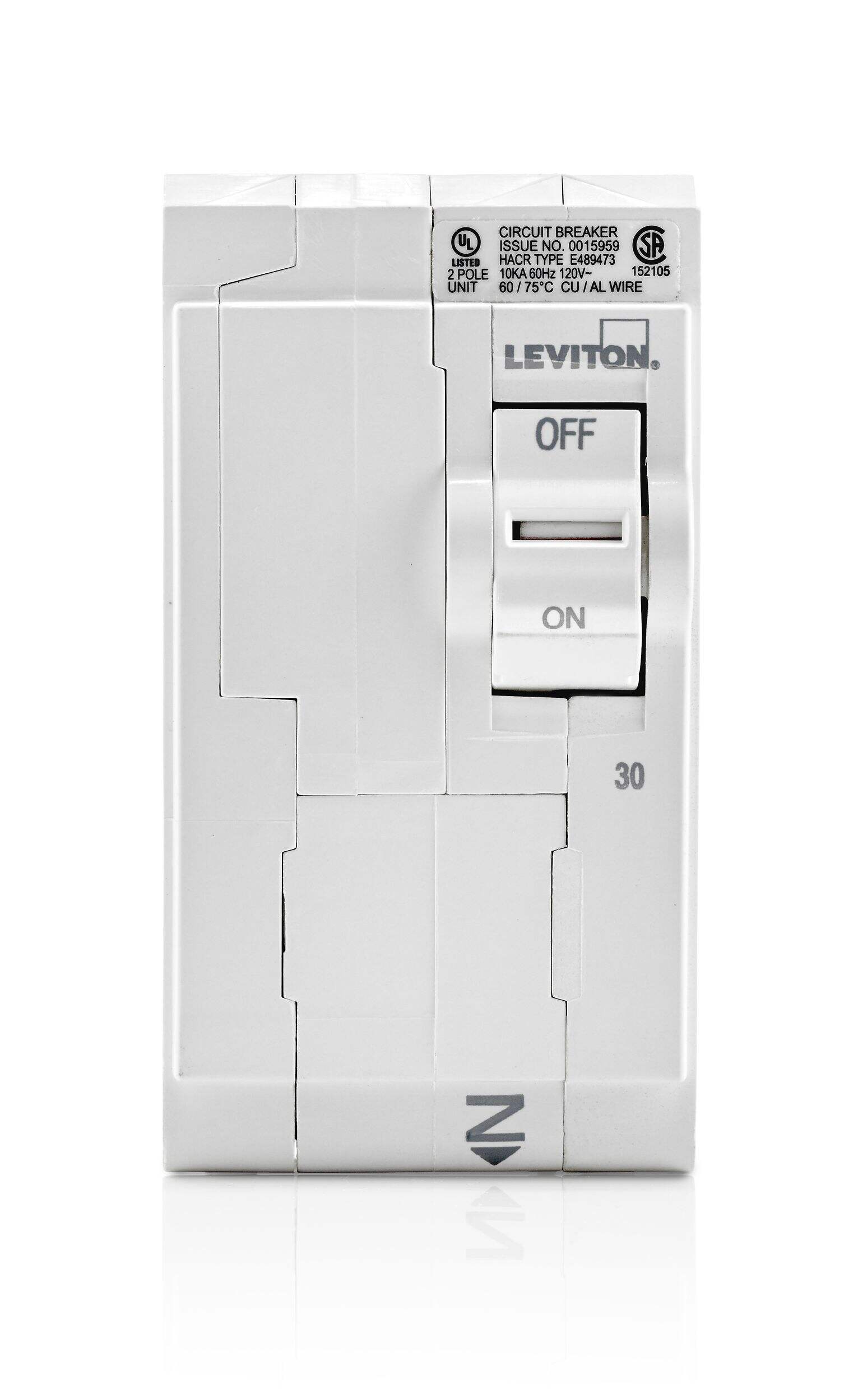 Leviton 30A 2-Pole Breaker Front_Flat