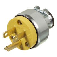 Vista 15A/125V Armoured Plug Front_Angled_Left