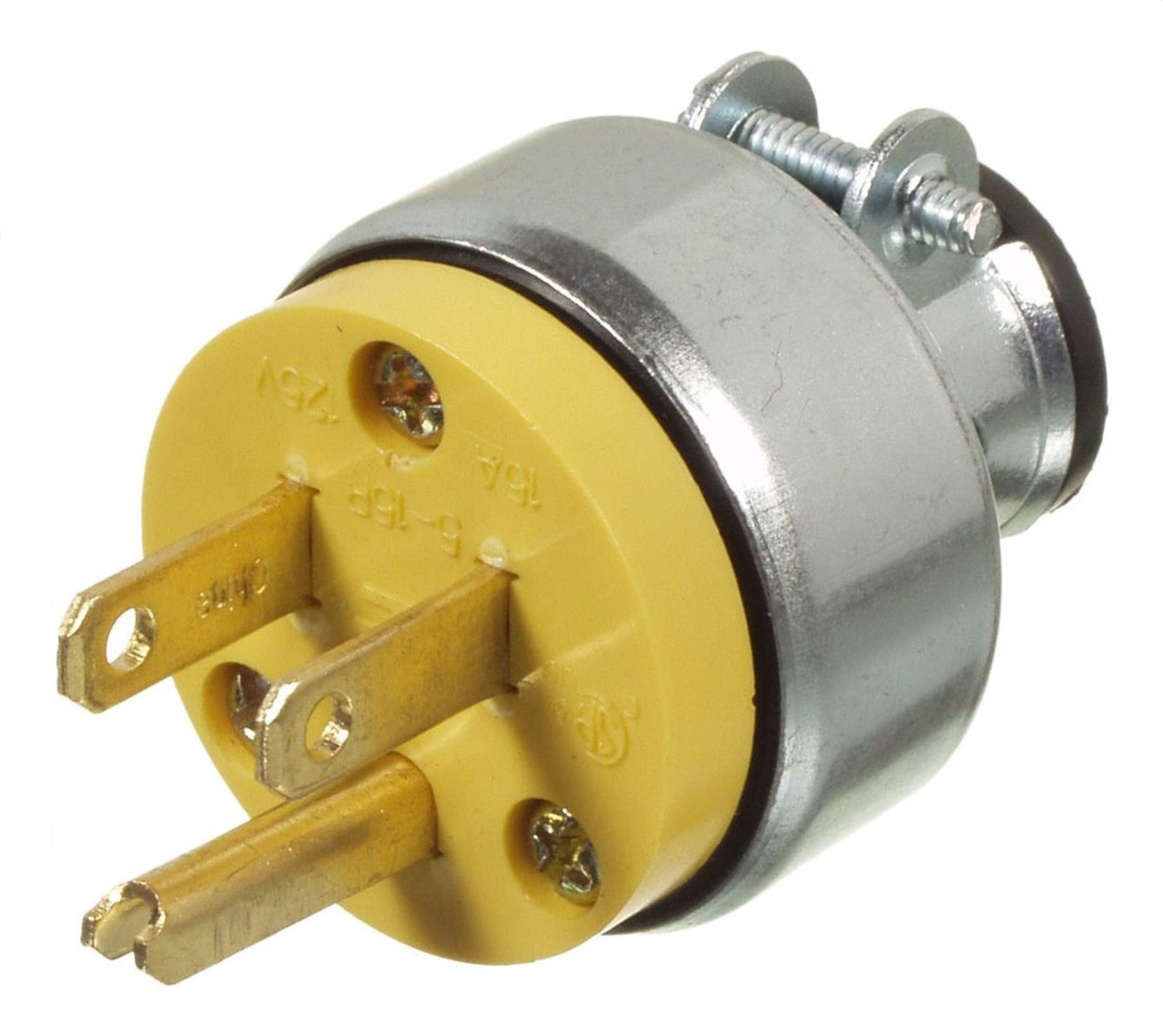 Vista 15A/125V Armoured Plug Front_Angled_Left