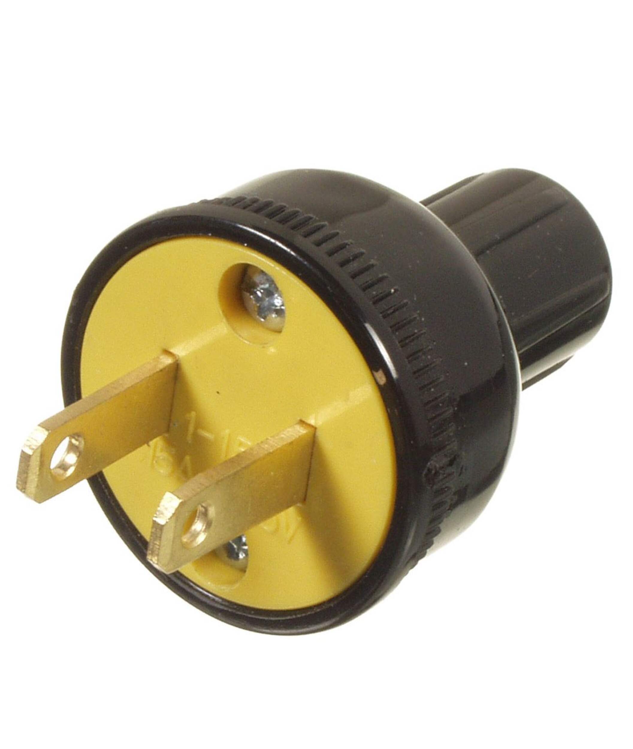 Vista 2-Wire Round Plug, Black Front_Angled_Left