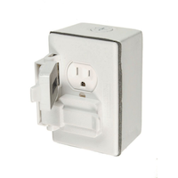Vista Waterproof Duplex Outlet Kit, White Front_Angled_Left