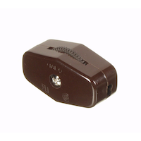 Electrimart Mini Feed-Thru Cord Switch, Brown Front_Angled_Left