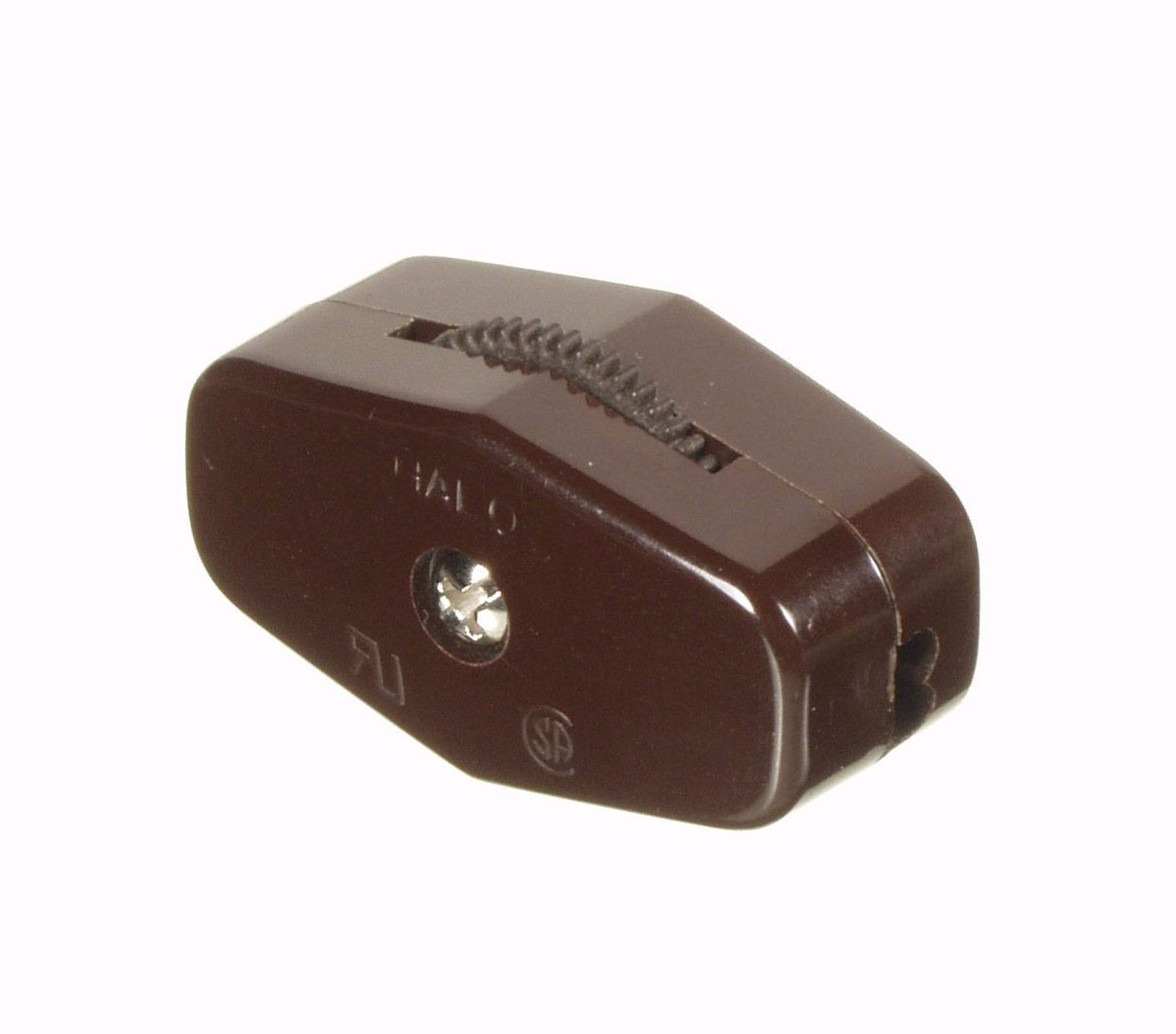 Electrimart Mini Feed-Thru Cord Switch, Brown Front_Angled_Left