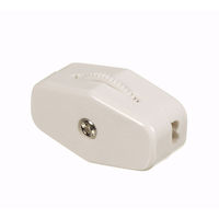 Electrimart Mini Feed-Thru Cord Switch, White Front_Angled_Left