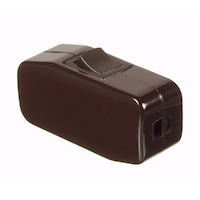 Electrimart Heavy Duty Cord Switch, Brown Front_Angled_Left