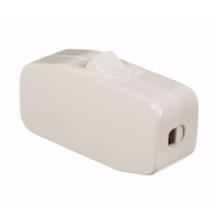 Electrimart Heavy Duty Cord Switch, White Front_Angled_Left
