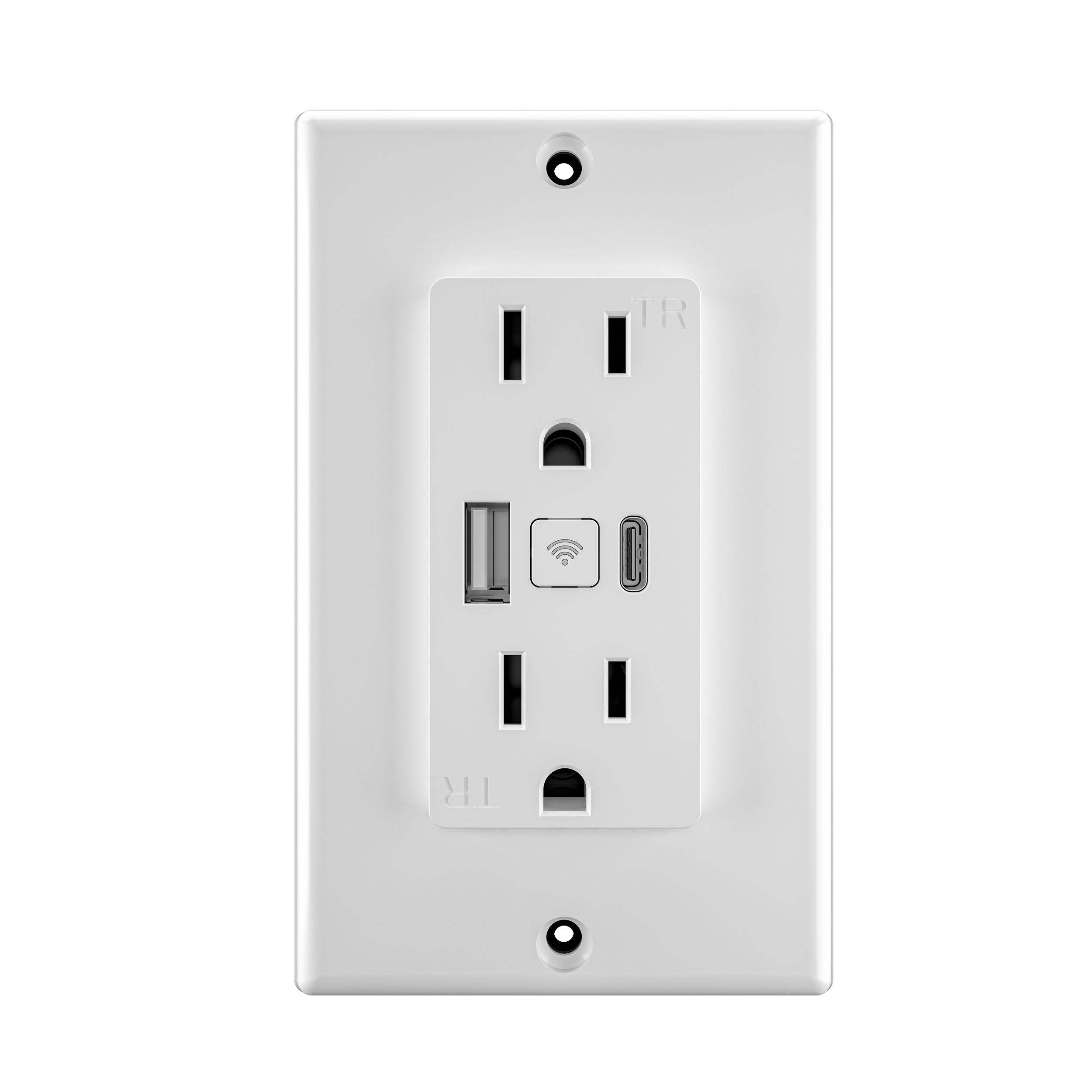 Geeni Prise intelligente USB A/C, blanc Front_Flat