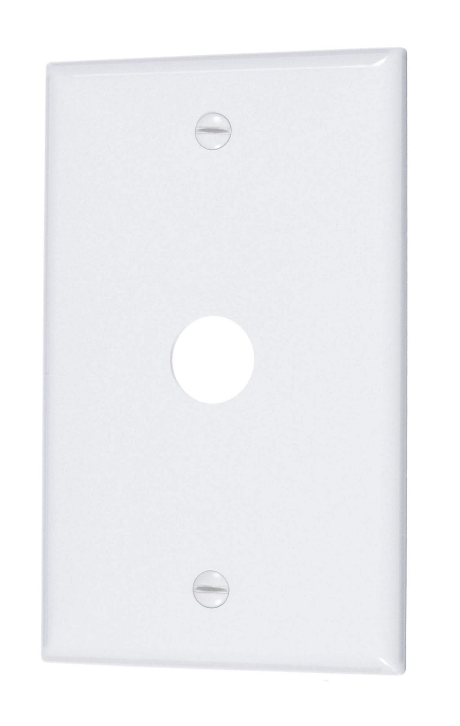 Vista Phone/Cable Plate, White Front_Angled_Left