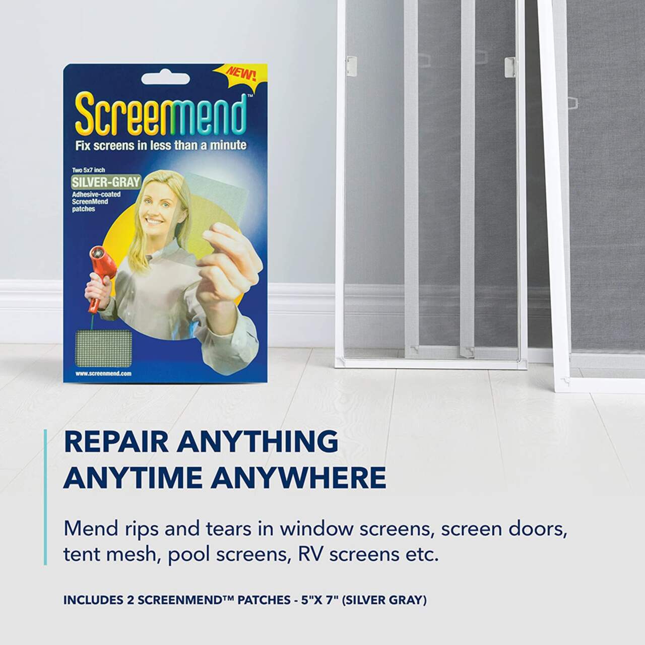 ScreenMend Screen Mend Window Repair Screen Wire - Fixes Holes and Tears in  Seconds in the Replacement Screens department at