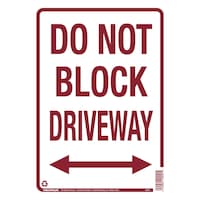 Hillman Do Not Block Driveway Sign, 10-in x 14-in