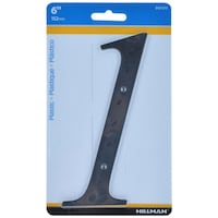 Hillman Black Plastic House Number, Number 1, 6-in