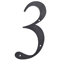 Hillman Black Plastic House Number, Number 3, 6-in