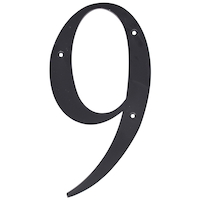 Hillman Black Plastic House Number, Number 9, 6-in