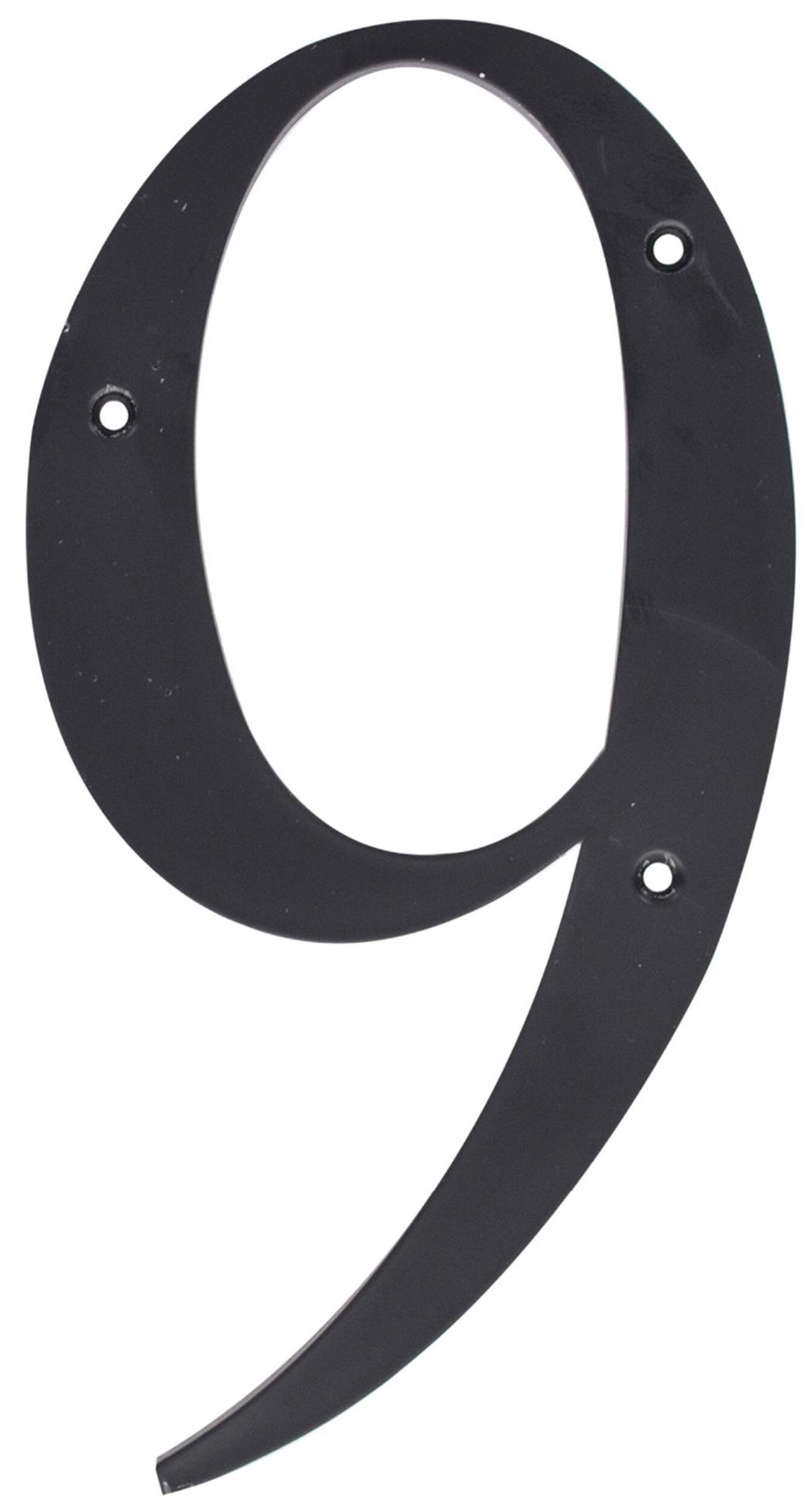 Hillman Black Plastic House Number, Number 9, 6-in Front_Flat