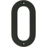 Hillman Black Metal House Number, Bold Font, Number 0, 6-in Front_Flat