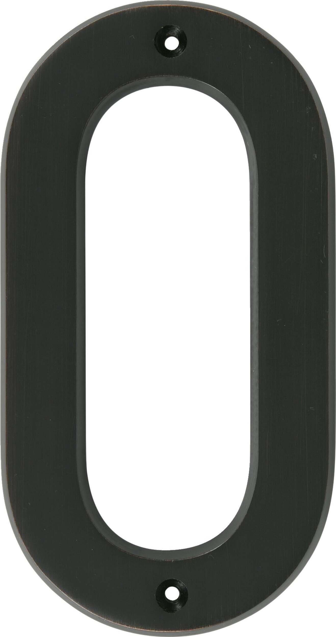 Hillman Black Metal House Number, Bold Font, Number 0, 6-in Front_Flat