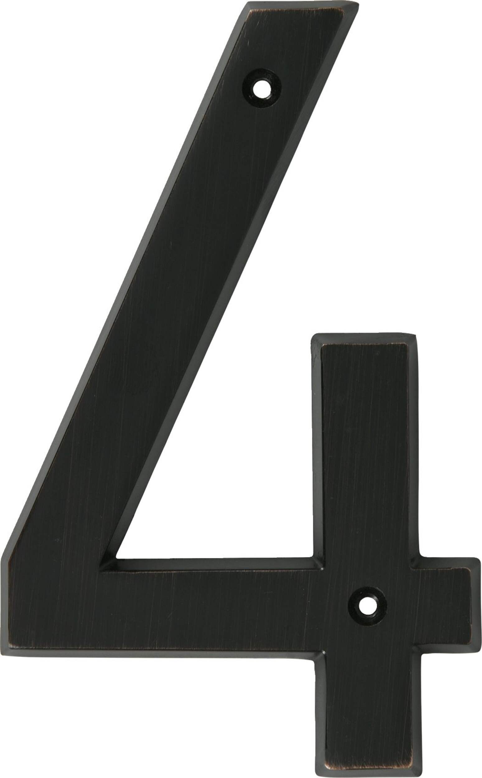 Hillman Black Metal House Number, Bold Font, Number 4, 6-in Front_Flat