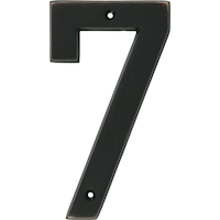 Hillman Black Metal House Number, Bold Font, Number 7, 6-in