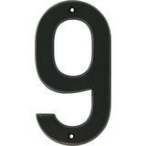 Hillman Black Metal House Number, Bold Font, Number 9, 6-in Front_Flat