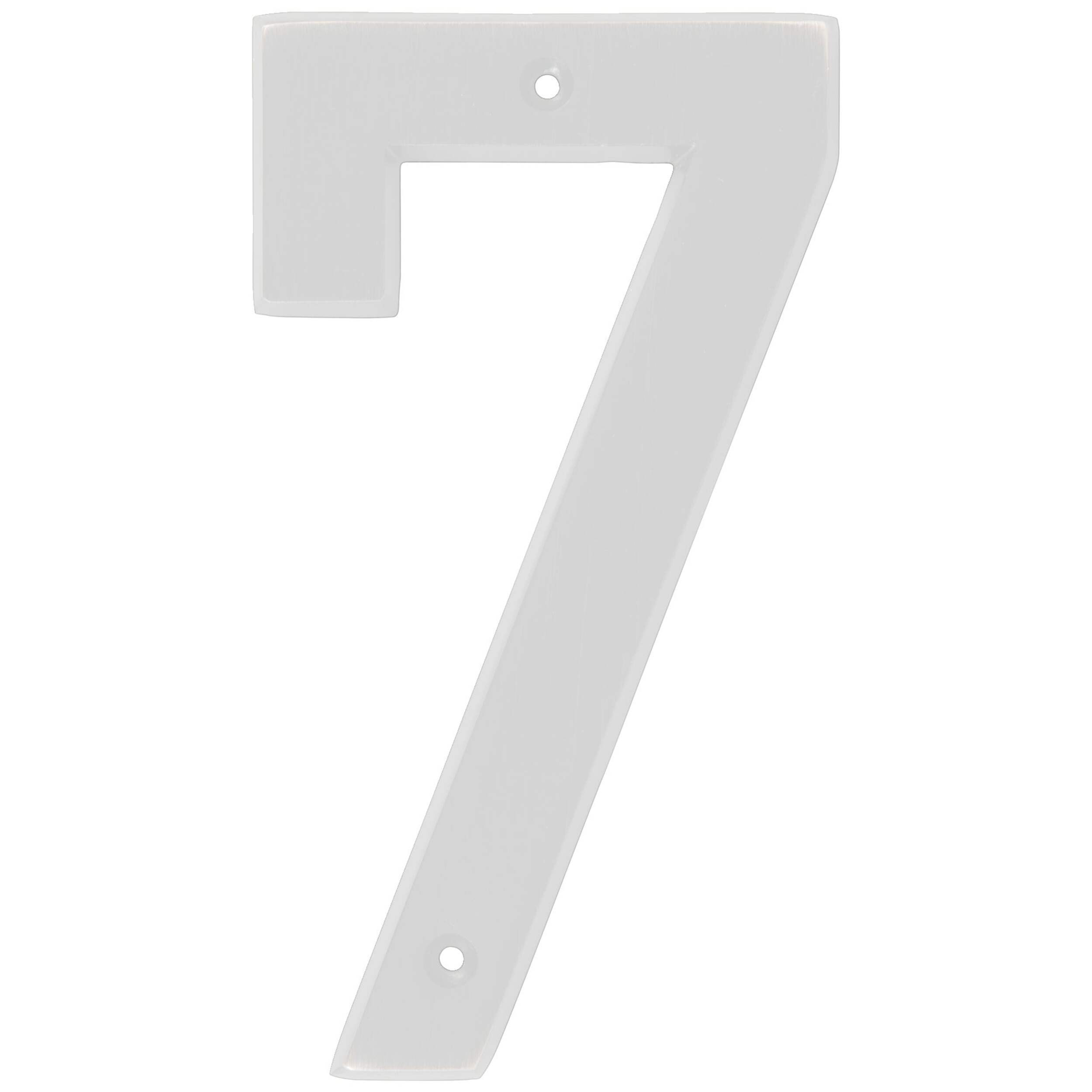 Hillman White Metal House Number, Bold Font, Number 7, 6-in Front_Flat