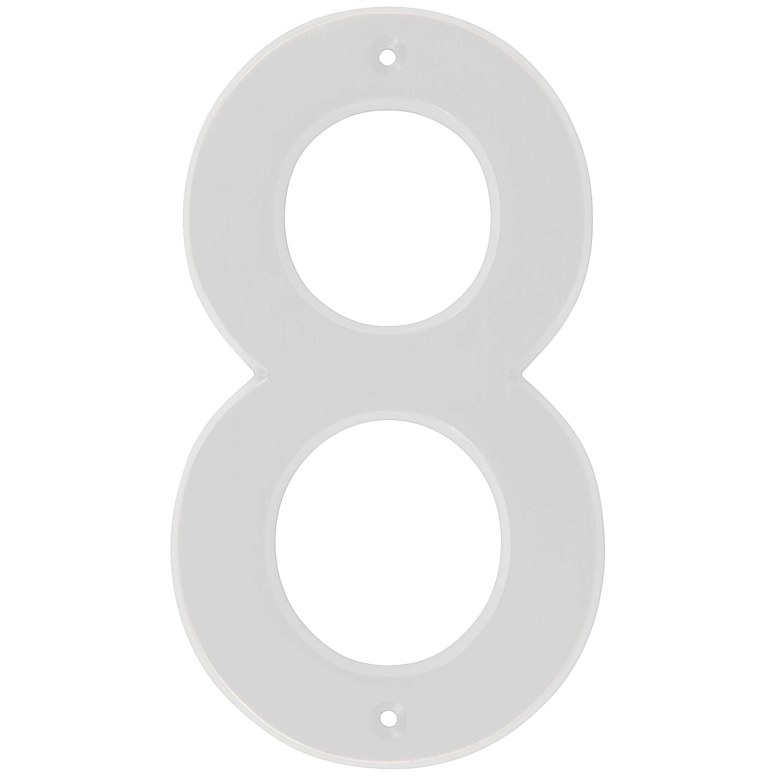 Hillman White Metal House Number, Bold Font, Number 8, 6-in Front_Flat