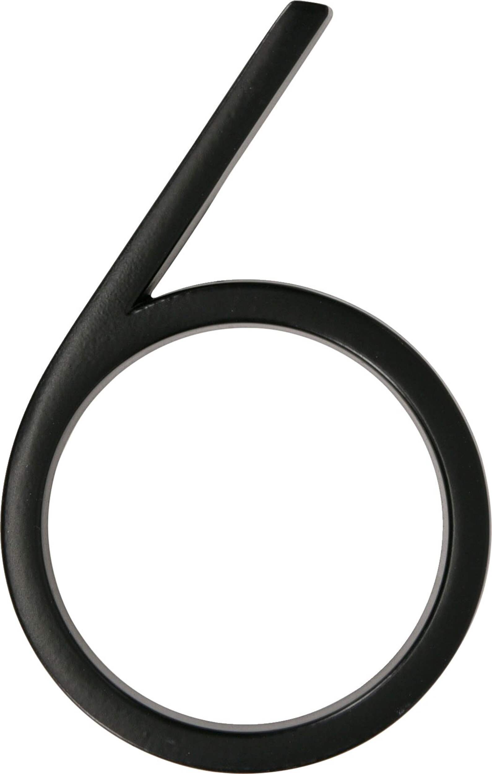 Hillman Black Metal Floating House Number, Number 6, 6-in Front_Flat