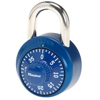 Master Lock 48mm-Wide Preset Numeric-Combination Dial Padlock,  Assorted Colours Front_Three_Fourths_Angled_Left