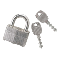 Master Lock 38mm-Wide Laminated Steel Keyed Padlock with 25mm Shackles, Silver Composite_or_Mixed