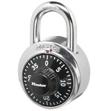 Master Lock 48mm-Wide Preset Numeric-Combination Dial Padlock, Silver Front_Angled_Left