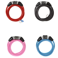 Wordlock 6mm-Wide Resettable-Combination 4-Dial Mini Cable Lock, Assorted Colours Overhead_Flat