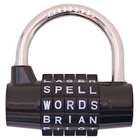 Wordlock Five-Dial Padlock