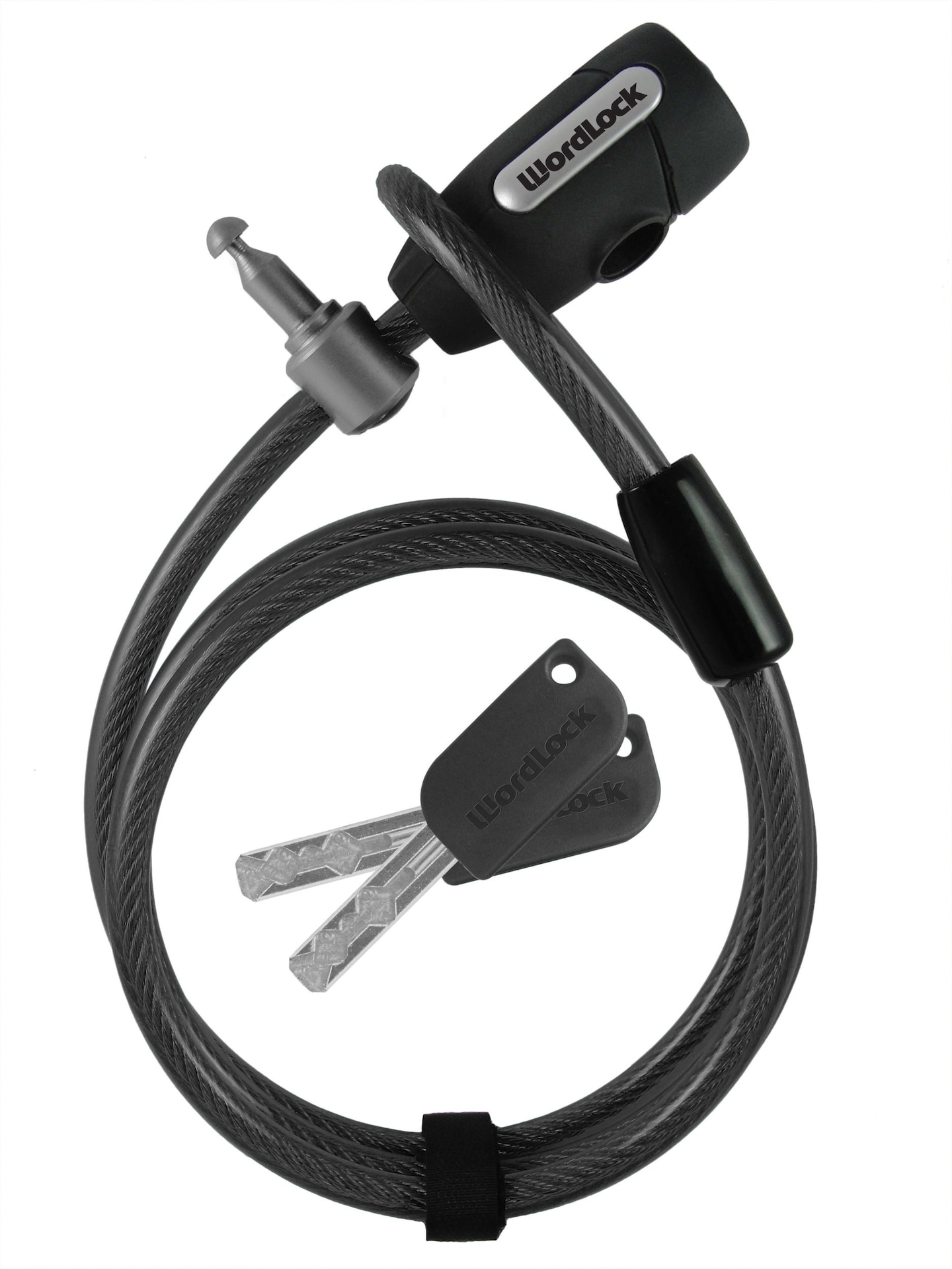 Master Lock Python 6-ft x 3/8-in Adjustable Flexible Keyed Cable Lock, Black Overhead_Flat