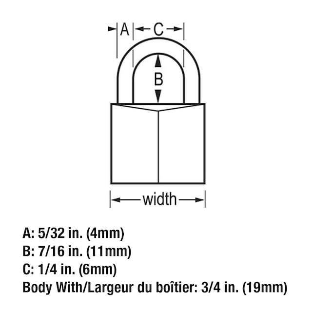 Master Lock 19mmWide VinylCovered Solid Body Keyed Padlocks with 11mm
