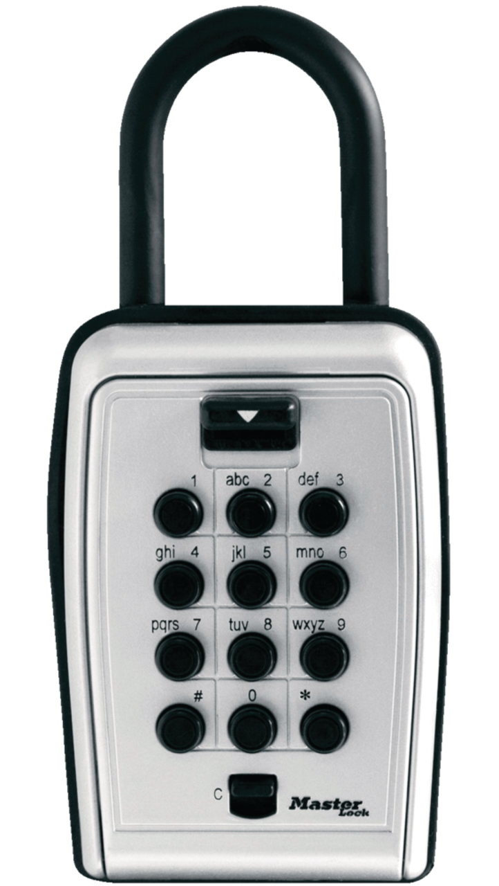 Boîte de sécurité portable pour poignée de porte avec serrure à  bouton-poussoir, boîte de rangement extérieure avec combinaison de code,  boîte de code