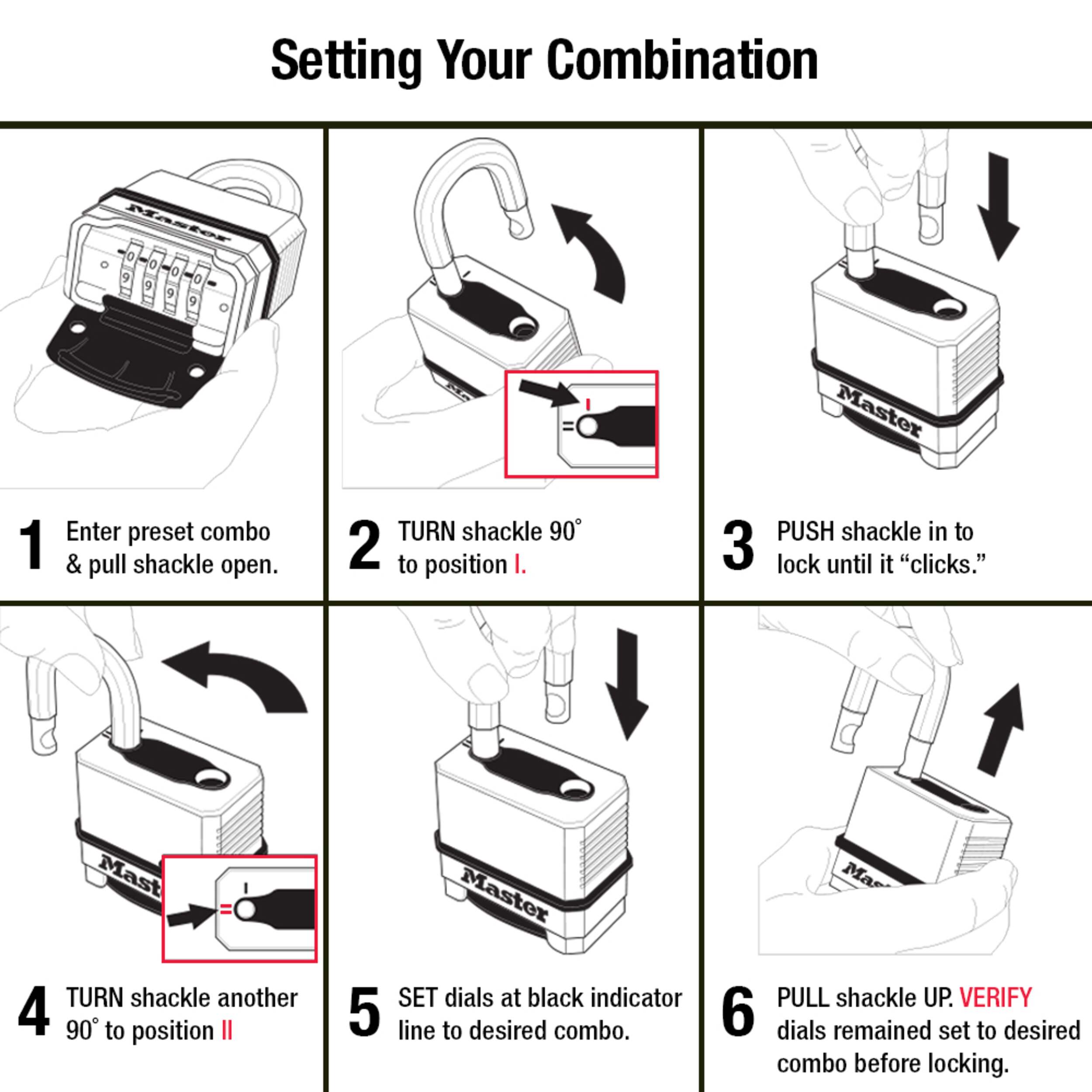 Master Lock 51mmWide Resettable Combination Magnum Padlock with 38mm