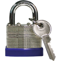 Garrison 40mm-Wide Laminated Steel Keyed Padlock, Silver Front_Flat