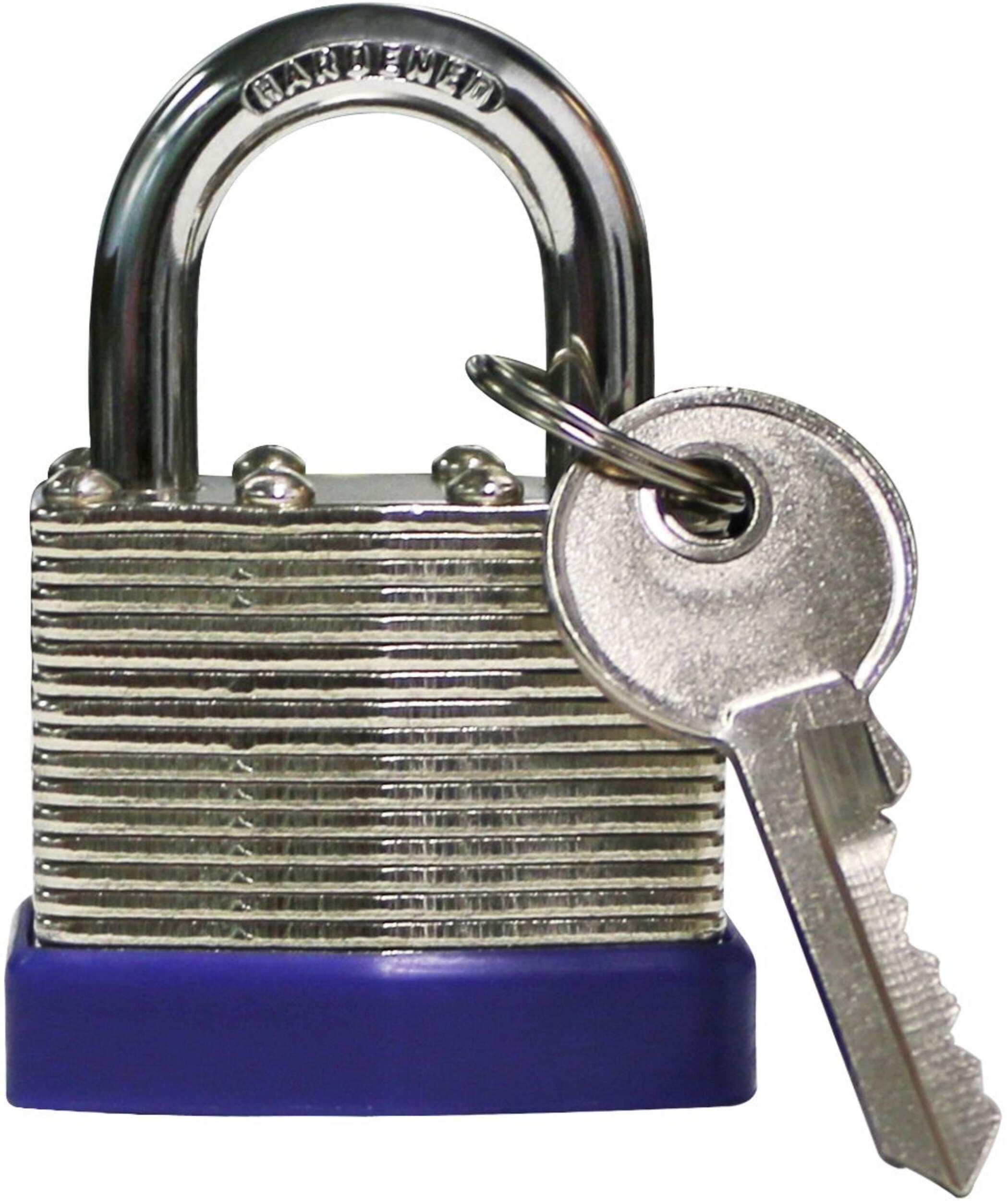 Cadenas à clé en acier laminé Garrison, largeur de 40 mm, argent Front_Flat