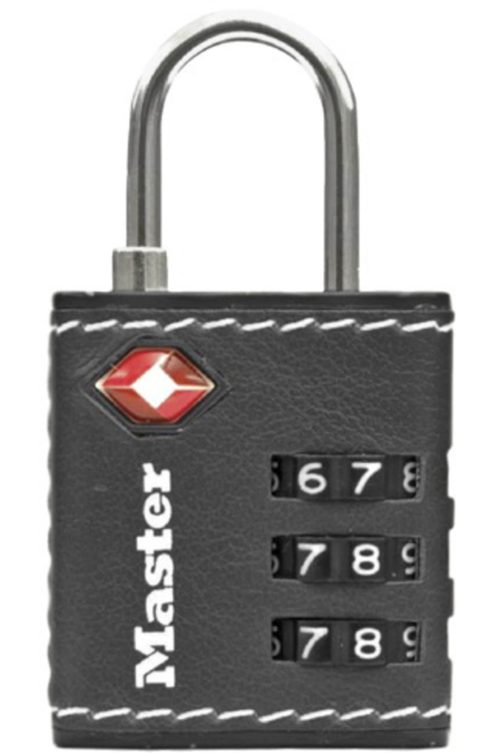 Master Lock Resettable Numeric-Combination 3-Dial TSA Padlock, Black Front_Flat