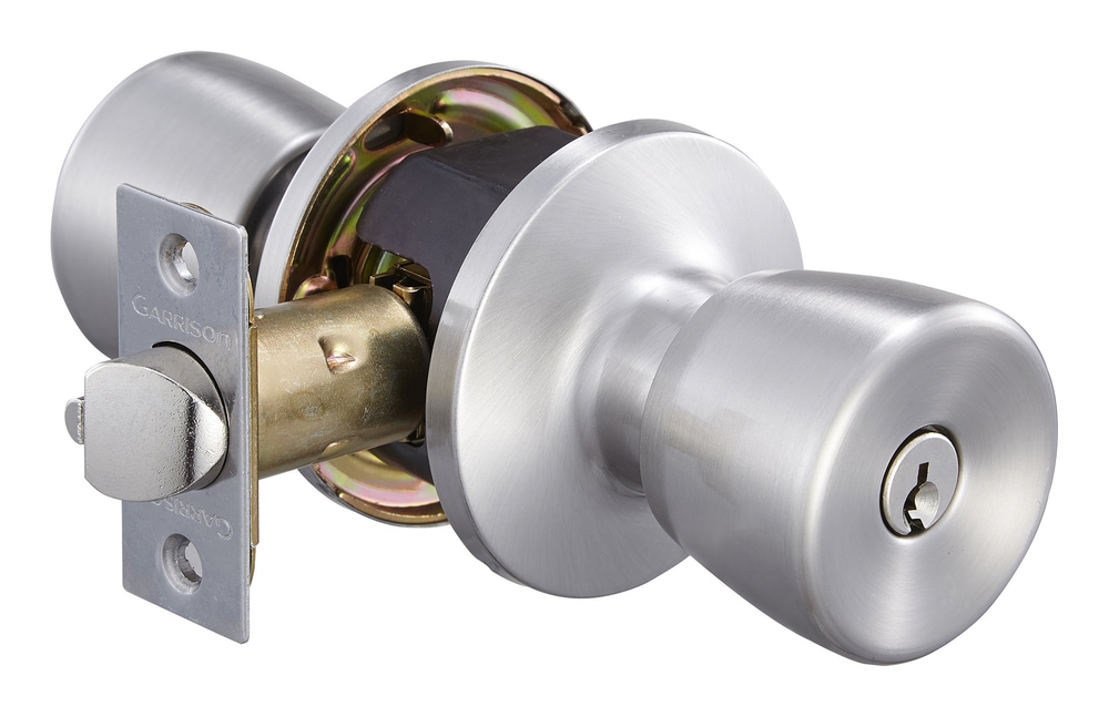 Garrison Tulip Style Keyed Entrance Door Knob, Satin Nickel Canadian Tire