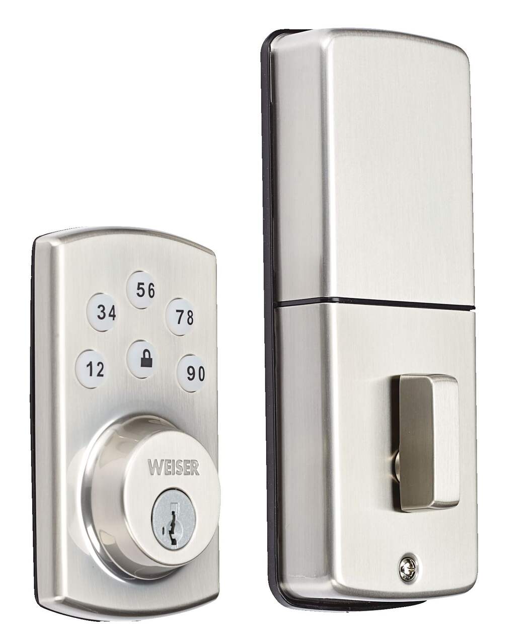 Weiser Single-Cylinder Round Deadbolt Door Lock, Nickel