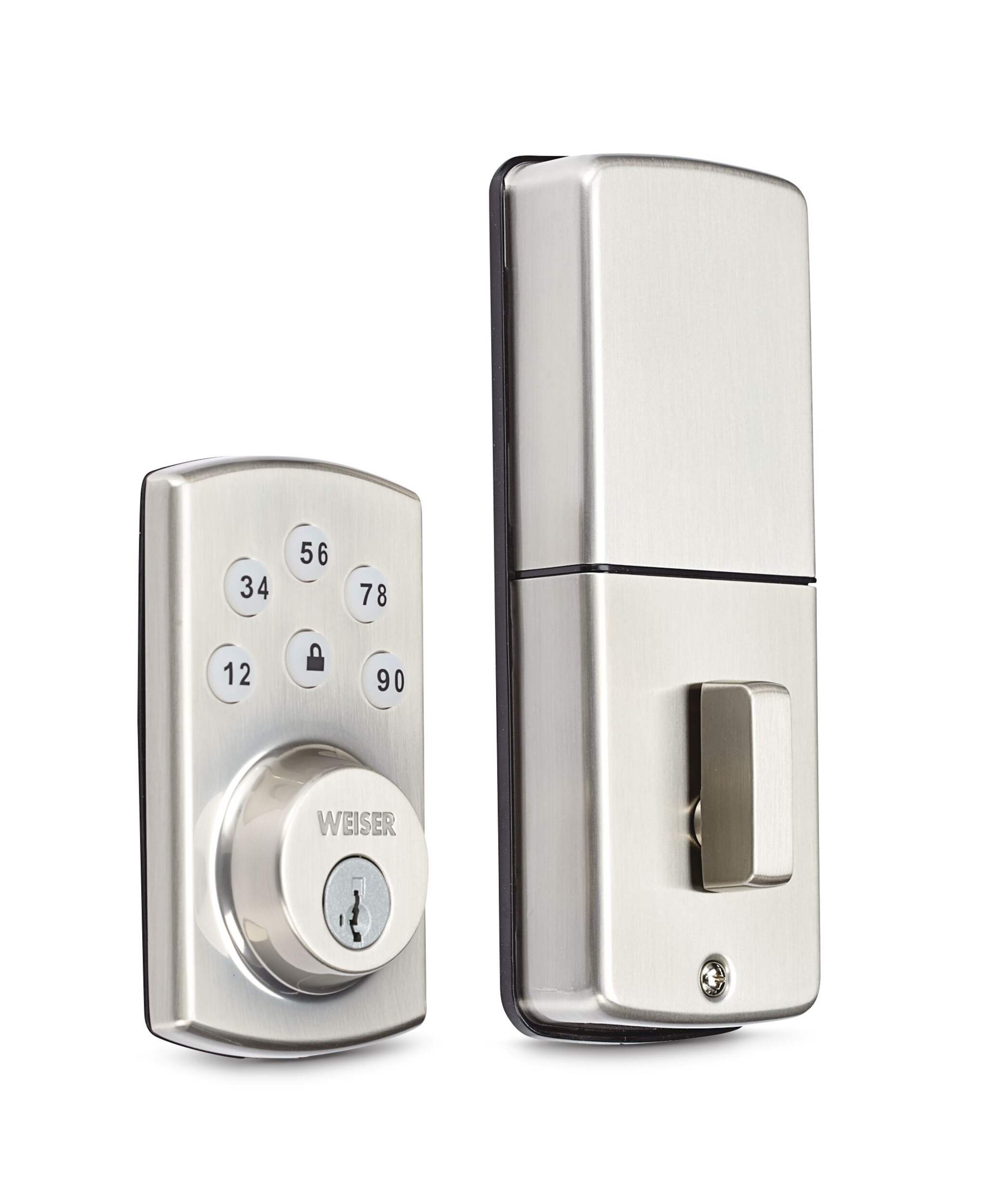 Weiser Powerbolt 2 Electronic Motorized Deadbolt Door Lock, Assorted Finishes Front_Three_Fourths_Angled_Right