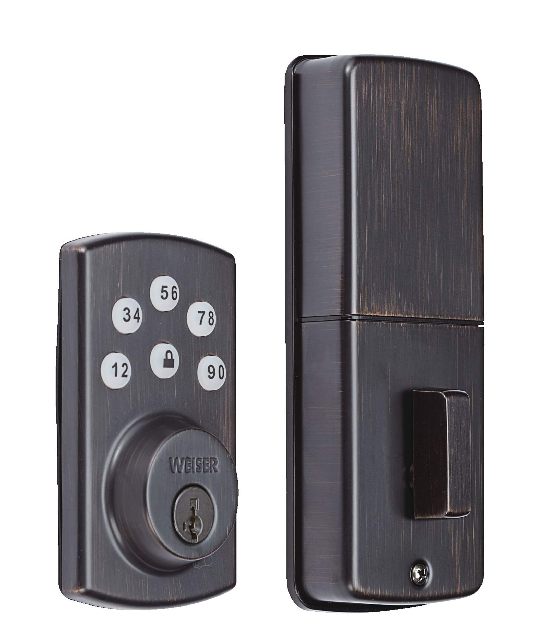 Weiser Electronic Motorized Powerbolt 2 Deadbolt, Bronze Canadian Tire