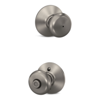 Schlage Plymouth Bed and Bath Privacy Door Knob, Satin Nickel Composite_or_Mixed