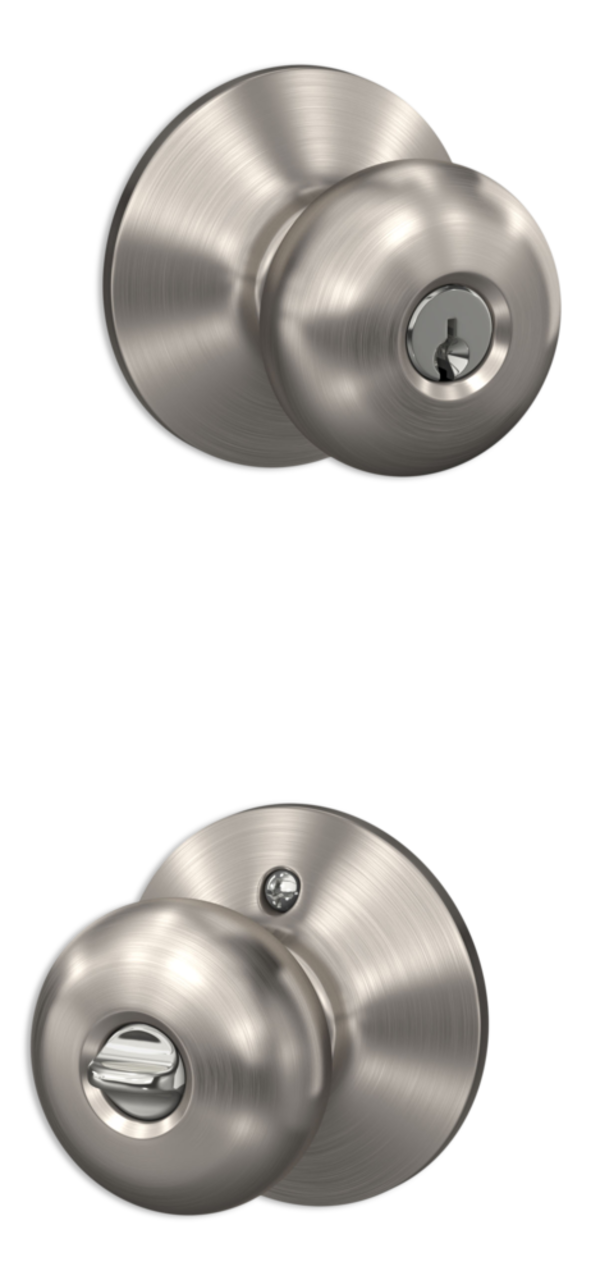 Weiser Entry Keyed Ball Door Knob Lock Set, Satin Nickel