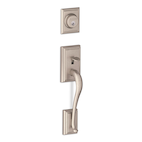 Garrison Imperial Grip Handle Set & Deadbolt Door Lock Set with Queen  Lever, Satin Nickel