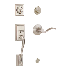 Schlage Satin Nickel Addison handleset with Accent lever | Canadian Tire